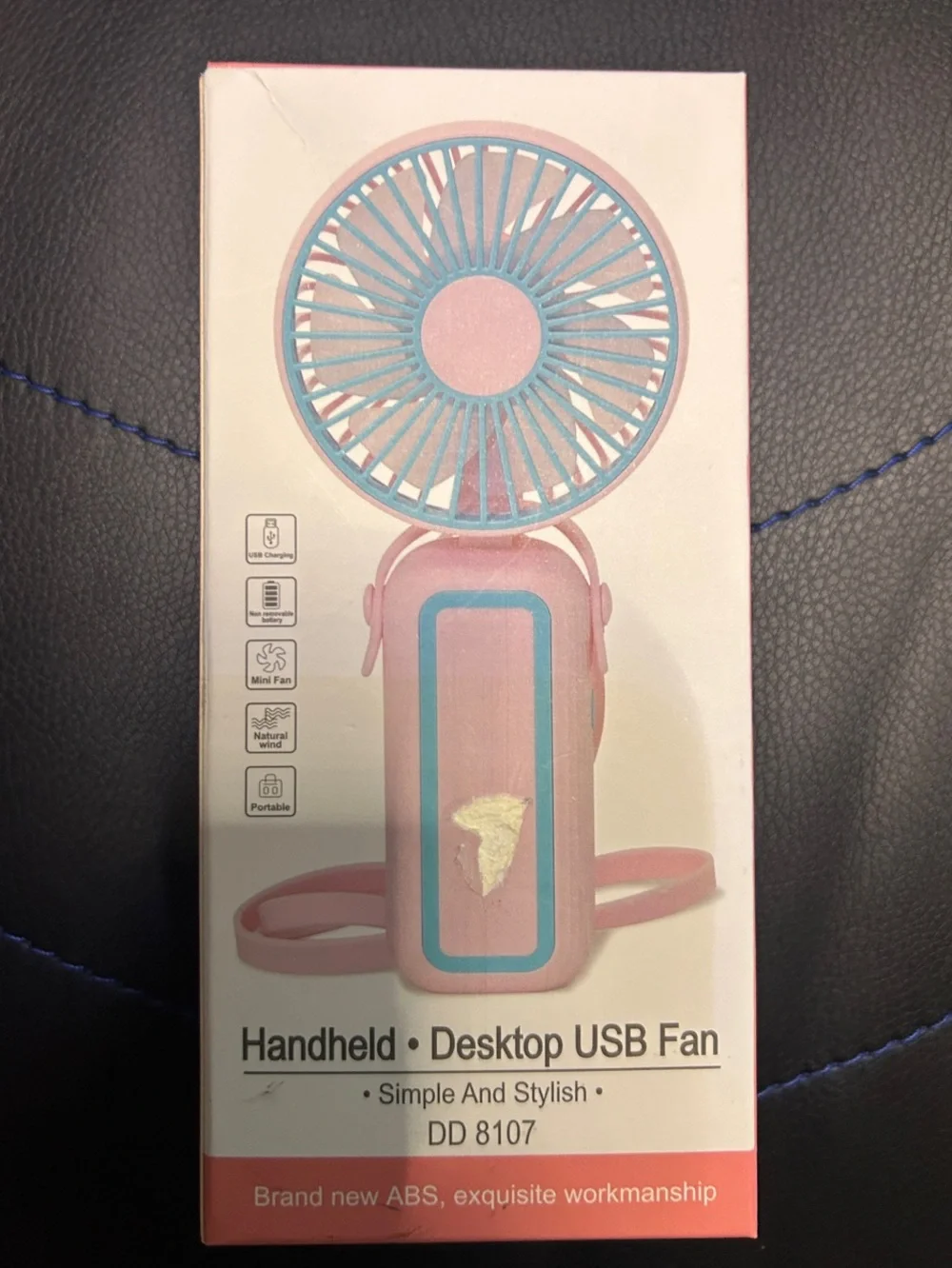 Portable USB Handheld & Desktop Fan - Pink